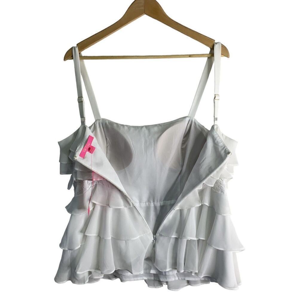 Lilly Pulitzer Olive Top Womens Size 12 Resort White Chiffon Ruffles NWT $168 - Picture 12 of 13